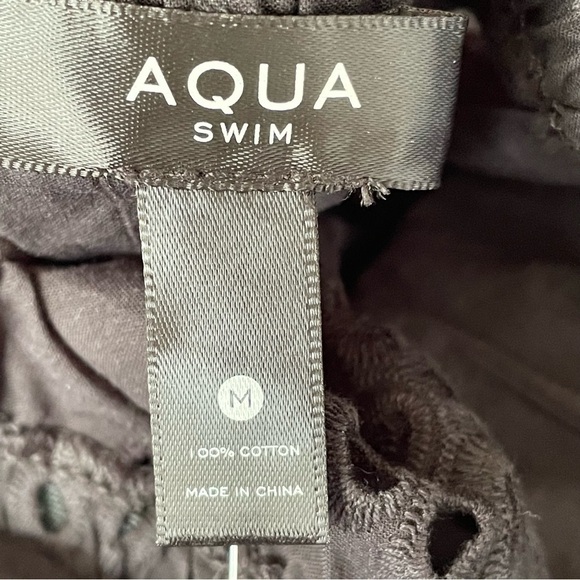 Aqua Swim Eyelet Tiered Peasant Cover Up Dress M NWT - Picture 8 of 13